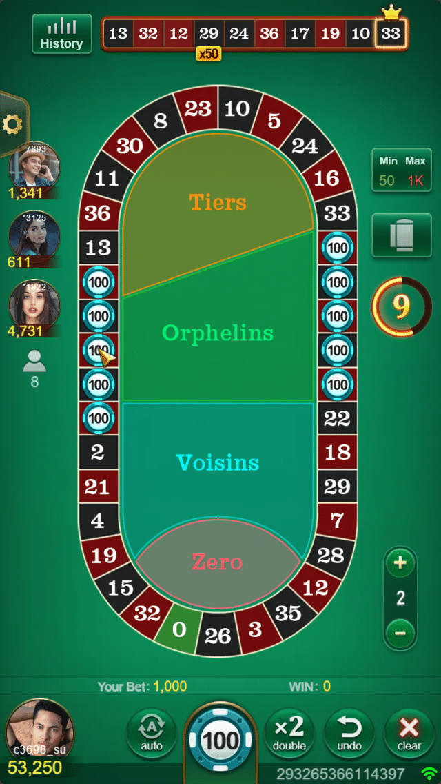 European Roulette game example2