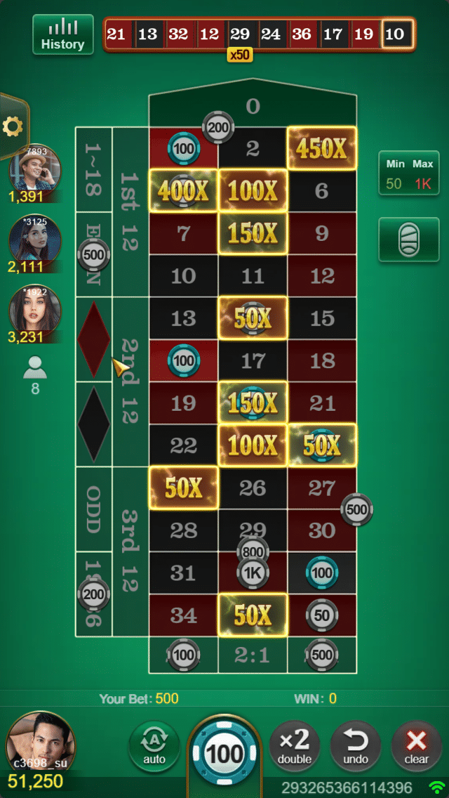 European Roulette game example3